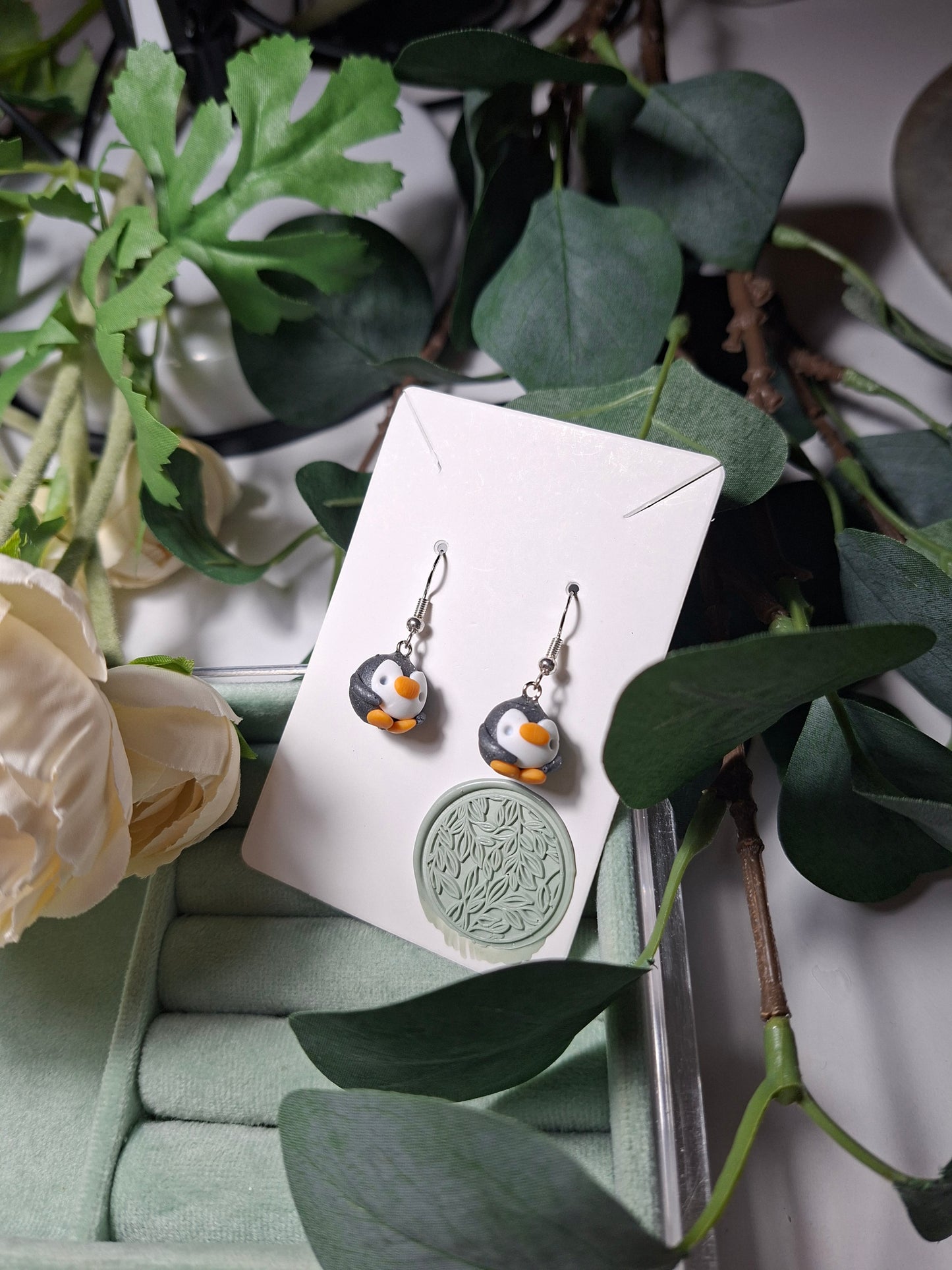Penguin earrings
