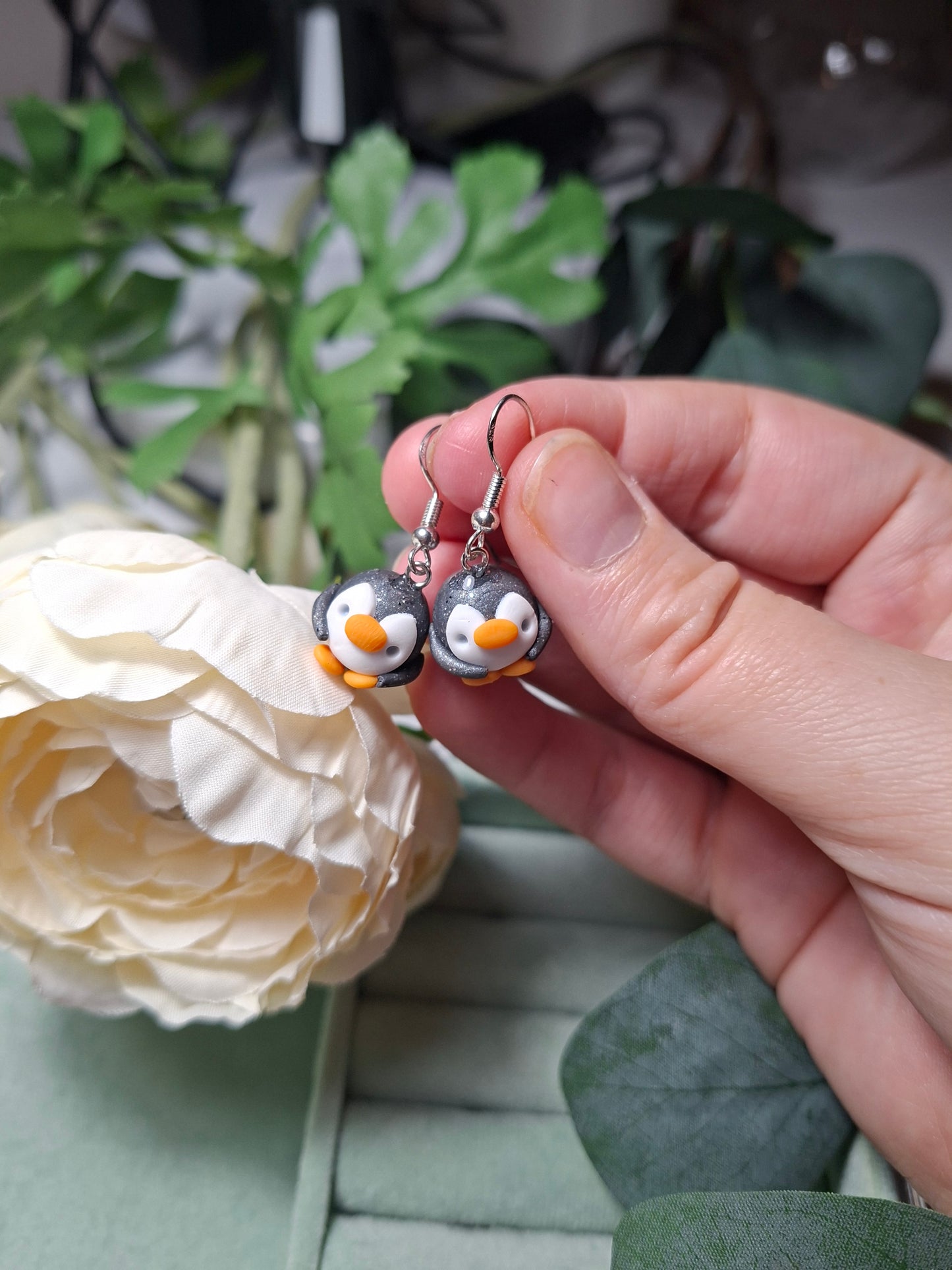 Penguin earrings