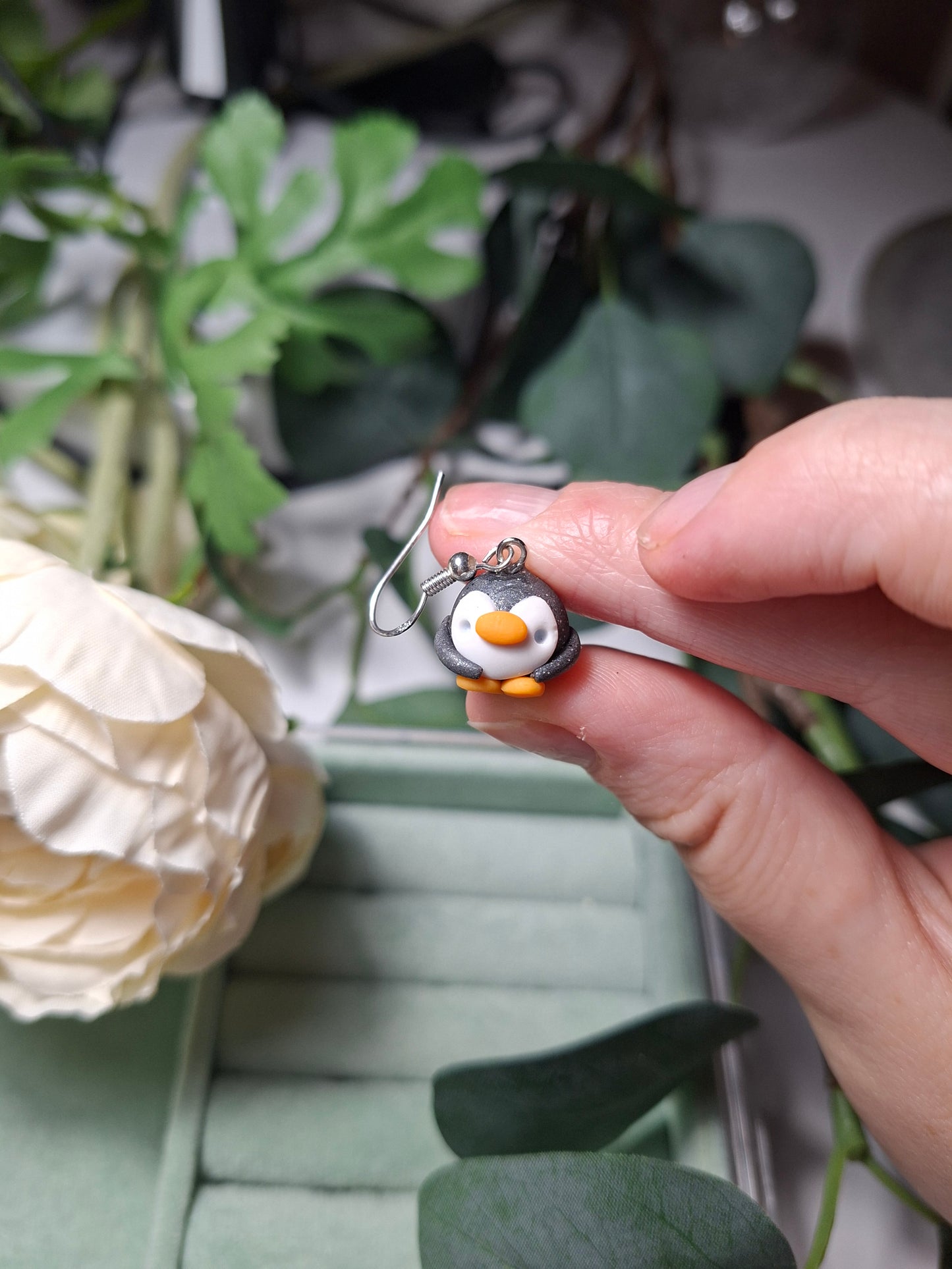 Penguin earrings