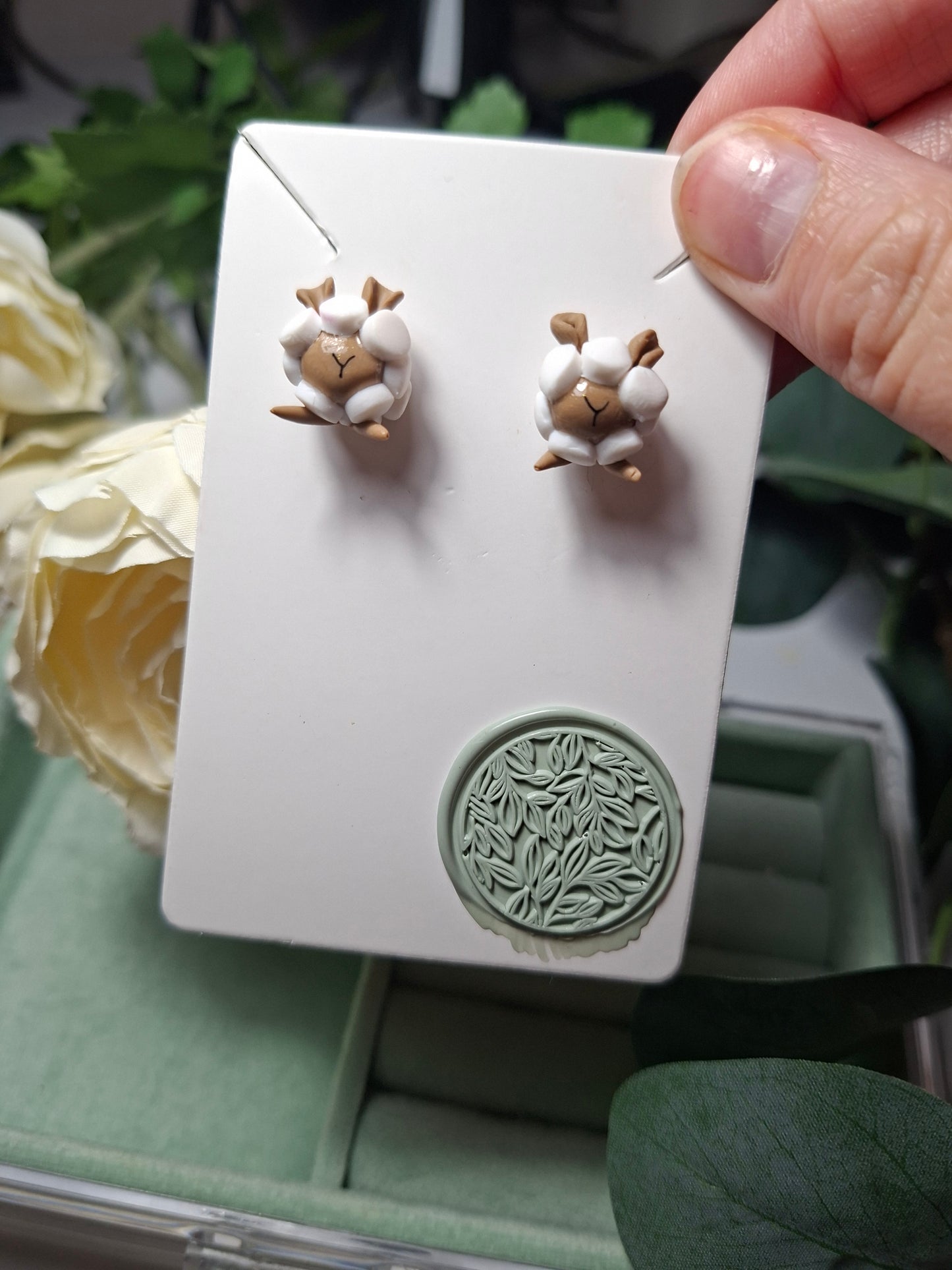 sheep stud earrings