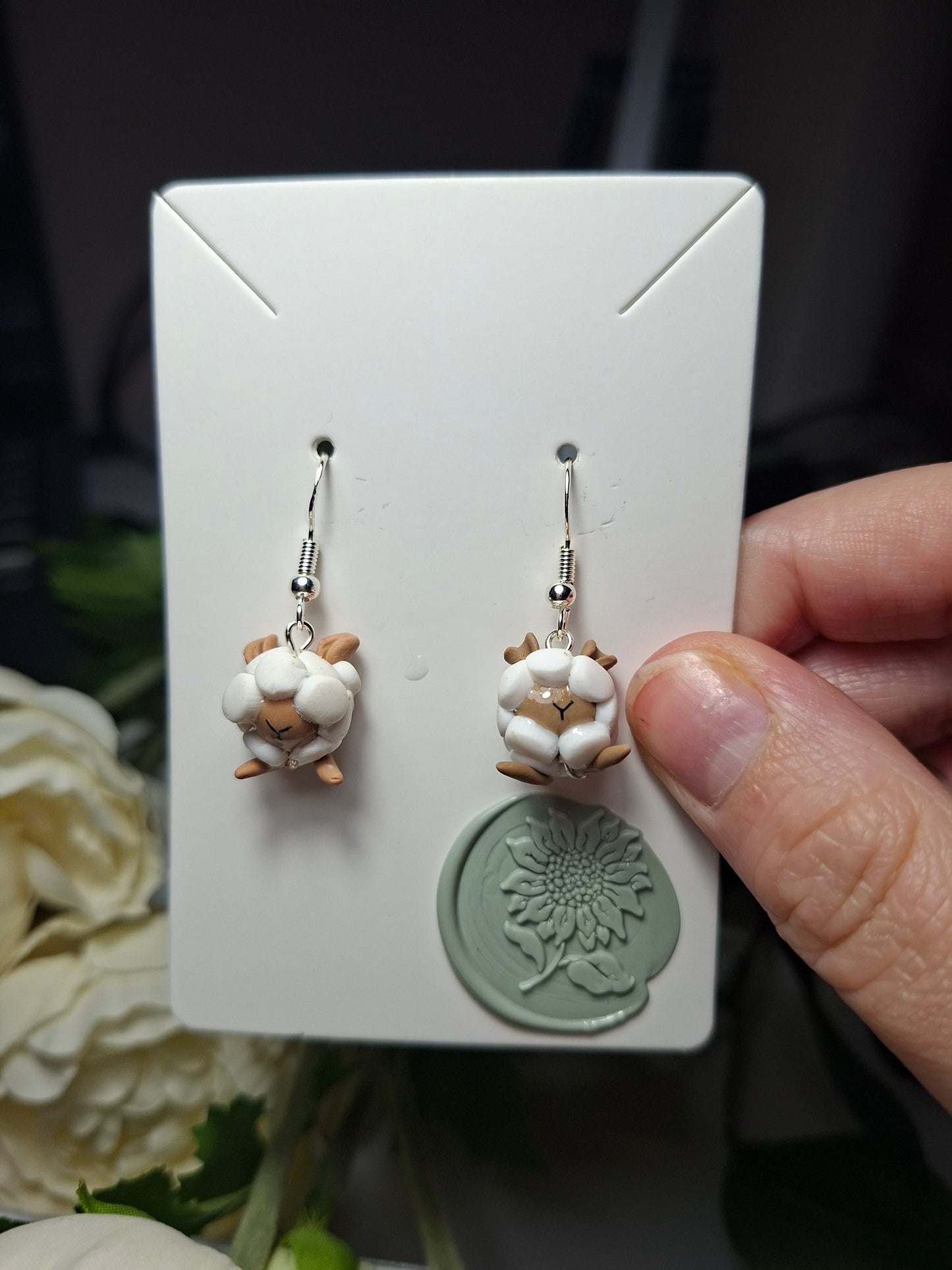 sheep danling earrings