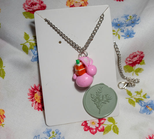Stephany Hoppy Carrot Cake bunny necklace