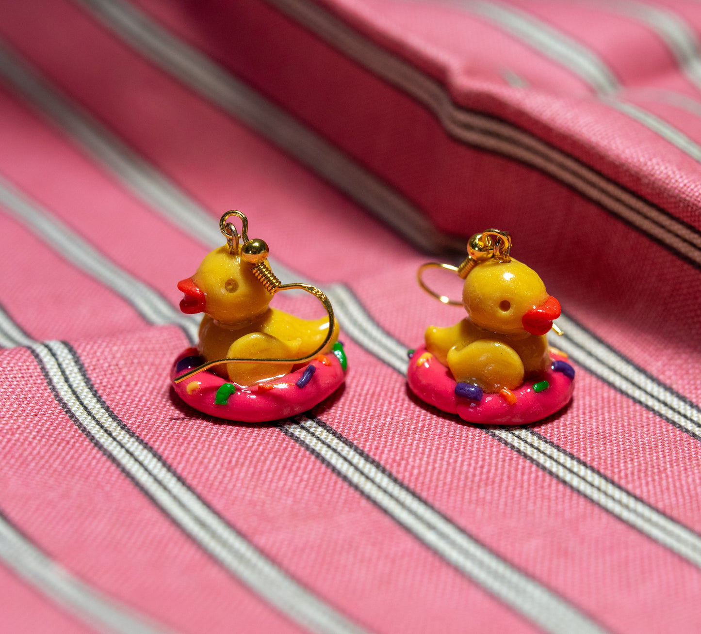 Sue the Donut Duckie Earrings