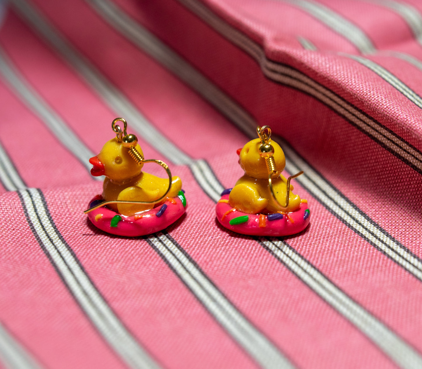 Sue the Donut Duckie Earrings
