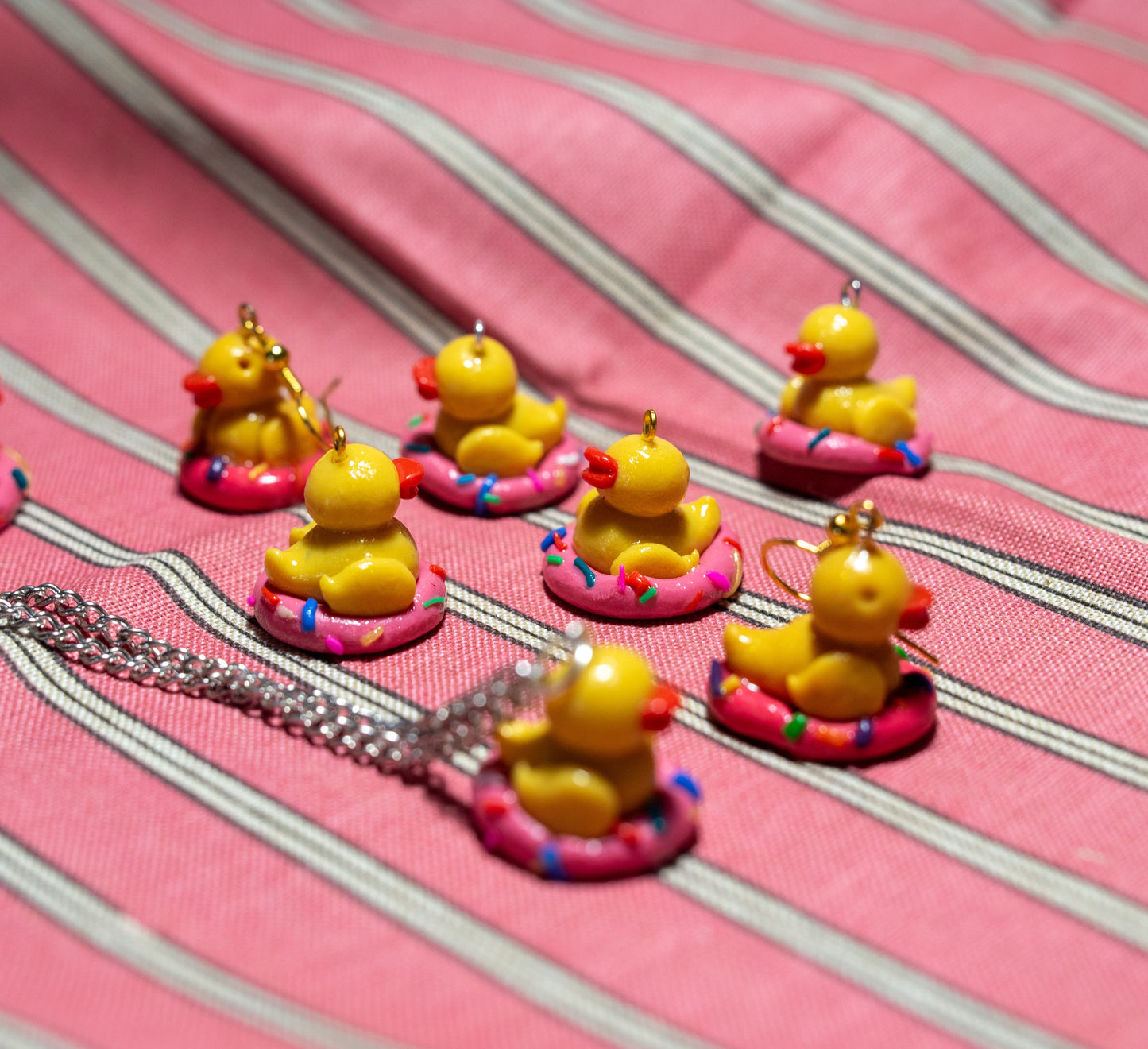 Sue the Donut Duckie Earrings